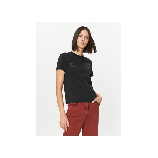 Versace Jeans Couture T-Shirt 75HAHT16 Czarny Regular Fit ze sklepu MODIVO w kategorii Bluzki damskie - zdjęcie 168587622