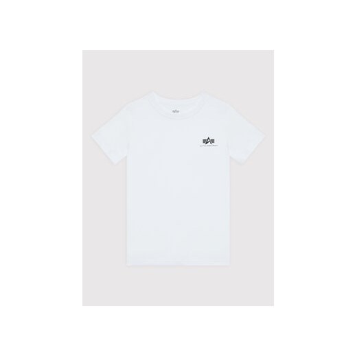 Alpha Industries T-Shirt Basic Small Logo 196704 Biały Regular Fit ze sklepu MODIVO w kategorii T-shirty chłopięce - zdjęcie 168587712