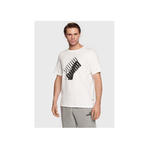 Puma T-Shirt Power Logo 849788 Biały Regular Fit ze sklepu MODIVO w kategorii T-shirty męskie - zdjęcie 168587724