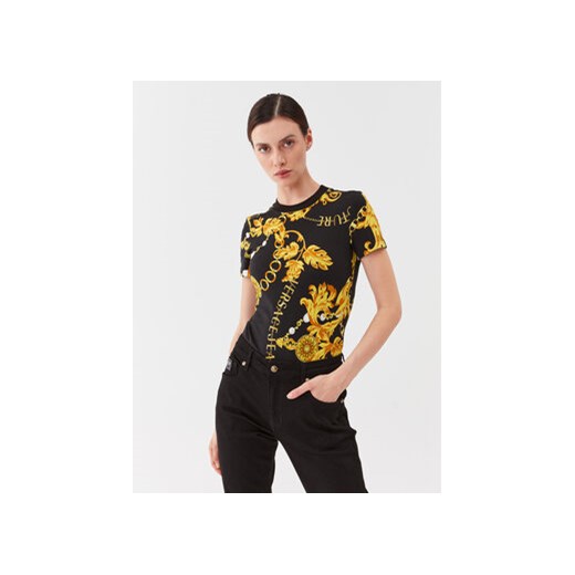Versace Jeans Couture T-Shirt 75HAH608 Czarny Slim Fit ze sklepu MODIVO w kategorii Bluzki damskie - zdjęcie 168588010