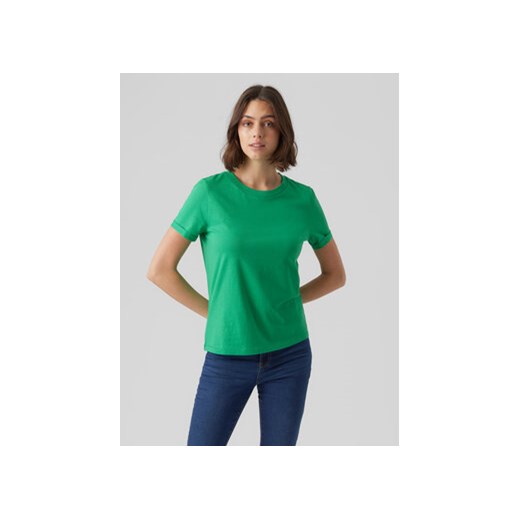Vero Moda T-Shirt 10243889 Zielony Regular Fit ze sklepu MODIVO w kategorii Bluzki damskie - zdjęcie 168589212