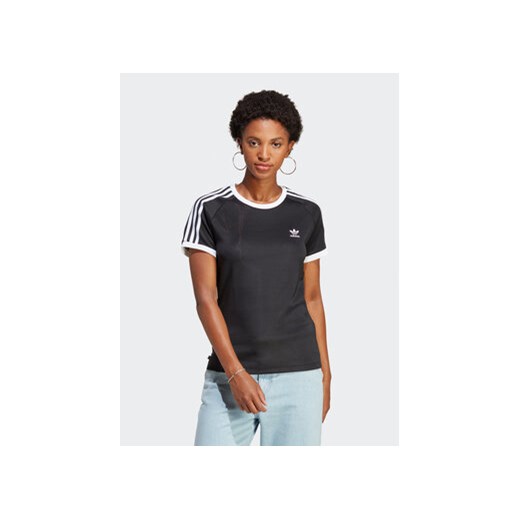 adidas T-Shirt adicolor Classics 3-Stripes IB7438 Czarny Slim Fit ze sklepu MODIVO w kategorii Bluzki damskie - zdjęcie 168589914