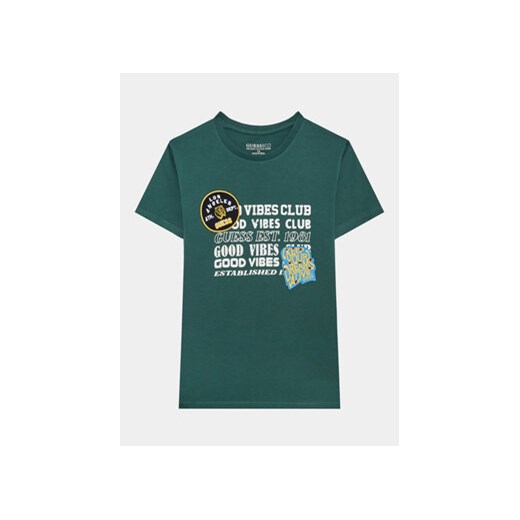 Guess T-Shirt L3YI38 K8HM4 Zielony Regular Fit ze sklepu MODIVO w kategorii T-shirty chłopięce - zdjęcie 168590154