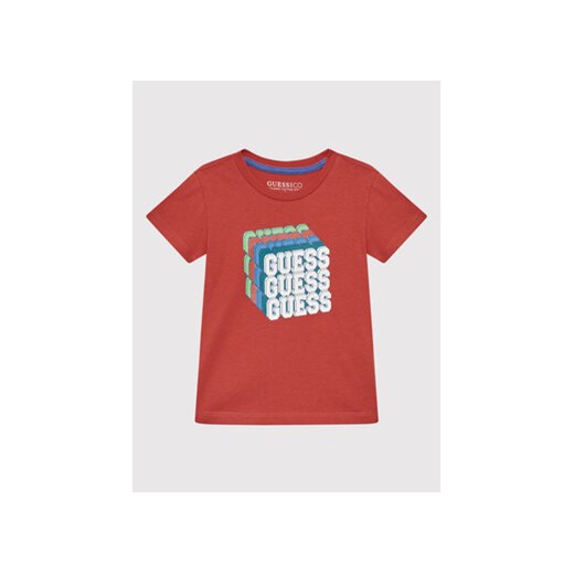 Guess T-Shirt N2YI00 K8HM0 Czerwony Regular Fit ze sklepu MODIVO w kategorii T-shirty chłopięce - zdjęcie 168590412