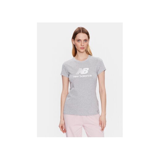 New Balance T-Shirt Essentials Stacked Logo WT31546 Szary Athletic Fit ze sklepu MODIVO w kategorii Bluzki damskie - zdjęcie 168591152