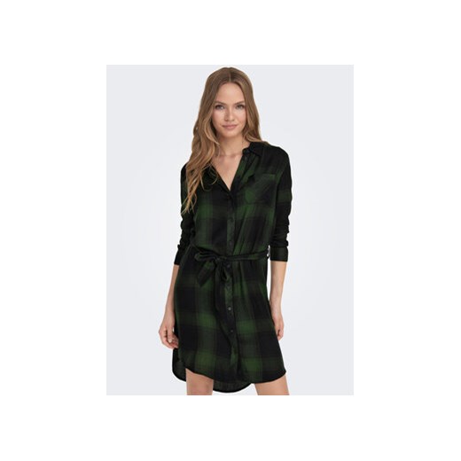 ONLY Sukienka koszulowa 15238033 Zielony Regular Fit ze sklepu MODIVO w kategorii Sukienki - zdjęcie 168591324