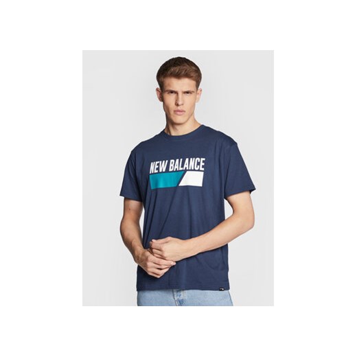 New Balance T-Shirt MT23901 Granatowy Relaxed Fit ze sklepu MODIVO w kategorii T-shirty męskie - zdjęcie 168591951