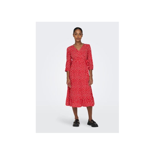 ONLY Sukienka codzienna 15253350 Czerwony Regular Fit XS promocyjna cena MODIVO