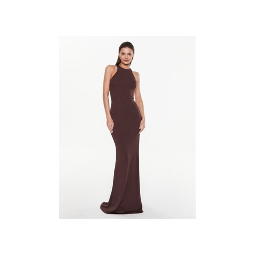 Elisabetta Franchi Sukienka wieczorowa AB-363-32E2-V720 Brązowy Slim Fit ze sklepu MODIVO w kategorii Sukienki - zdjęcie 168592652