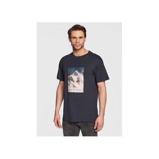 Solid T-Shirt Daunte 21107309 Granatowy Casual Fit ze sklepu MODIVO w kategorii T-shirty męskie - zdjęcie 168592890