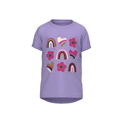 NAME IT T-Shirt 13215021 Fioletowy Regular Fit ze sklepu MODIVO w kategorii Bluzki dziewczęce - zdjęcie 168593131