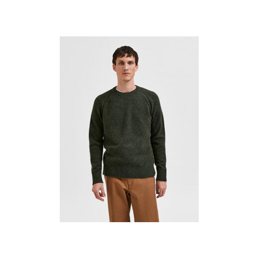 Selected Homme Sweter Rai 16086699 Zielony Regular Fit ze sklepu MODIVO w kategorii Swetry męskie - zdjęcie 168593142