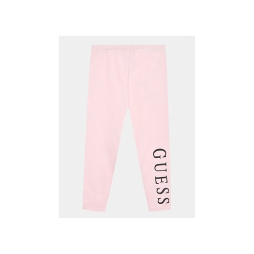 Guess Legginsy J93B11 K82K0 Różowy Slim Fit ze sklepu MODIVO w kategorii Spodnie dziewczęce - zdjęcie 168593342