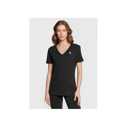 Le Coq Sportif T-Shirt 2220568 Czarny Regular Fit ze sklepu MODIVO w kategorii Bluzki damskie - zdjęcie 168594031