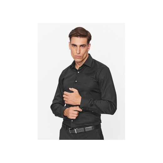 Calvin Klein Koszula Twill K10K113057 Czarny Slim Fit ze sklepu MODIVO w kategorii Koszule męskie - zdjęcie 168594093