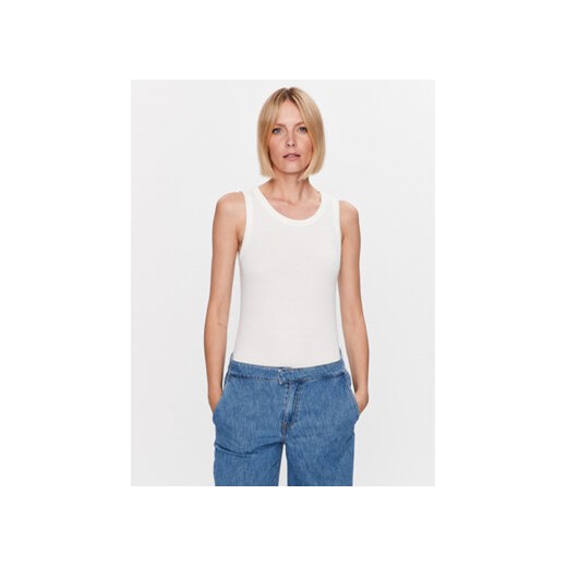Fransa Top 20612012 Biały Slim Fit ze sklepu MODIVO w kategorii Bluzki damskie - zdjęcie 168594731