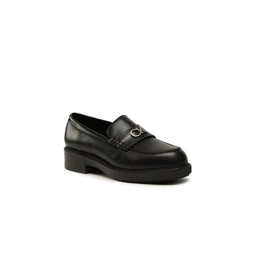 Calvin Klein Loafersy Rubber Sole W/Hw HW0HW01726 Czarny ze sklepu MODIVO w kategorii Półbuty damskie - zdjęcie 168594853