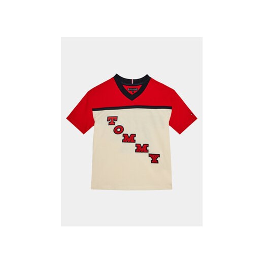 Tommy Hilfiger T-Shirt Varsity Tee S/S KB0KB08676 Czerwony Regular Fit ze sklepu MODIVO w kategorii T-shirty chłopięce - zdjęcie 168595472