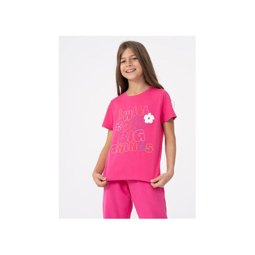 4F T-Shirt 4FJAW23TTSHF0821 Różowy Regular Fit ze sklepu MODIVO w kategorii Bluzki dziewczęce - zdjęcie 168596812