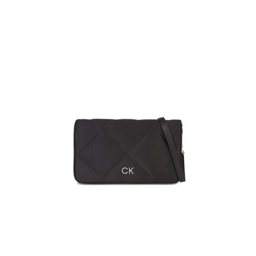 Calvin Klein Torebka Re-Lock Quilt Shoulder Bag-Satin K60K611300 Czarny ze sklepu MODIVO w kategorii Listonoszki - zdjęcie 168597362