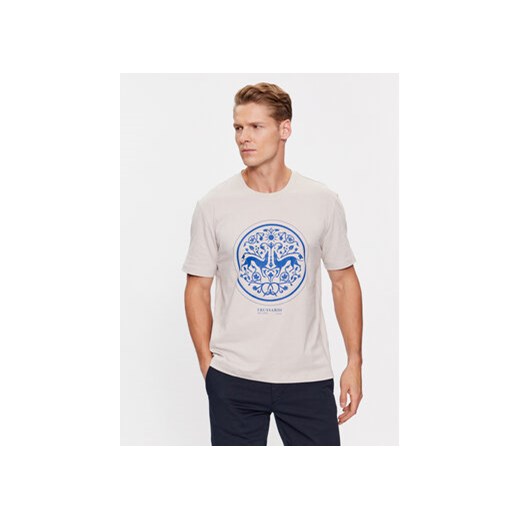 Trussardi T-Shirt 52T00776 Beżowy Regular Fit ze sklepu MODIVO w kategorii T-shirty męskie - zdjęcie 168599022
