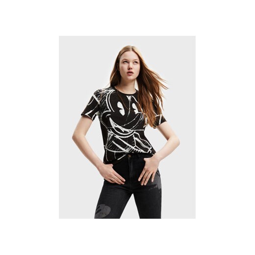 Desigual T-Shirt DISNEY Mickey Trazos 22WWTK85 Czarny Regular Fit ze sklepu MODIVO w kategorii Bluzki damskie - zdjęcie 168599873