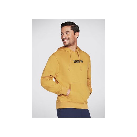 Skechers Bluza Sweats Incognito Hoodie HD6 Złoty Regular Fit ze sklepu MODIVO w kategorii Bluzy męskie - zdjęcie 168600432