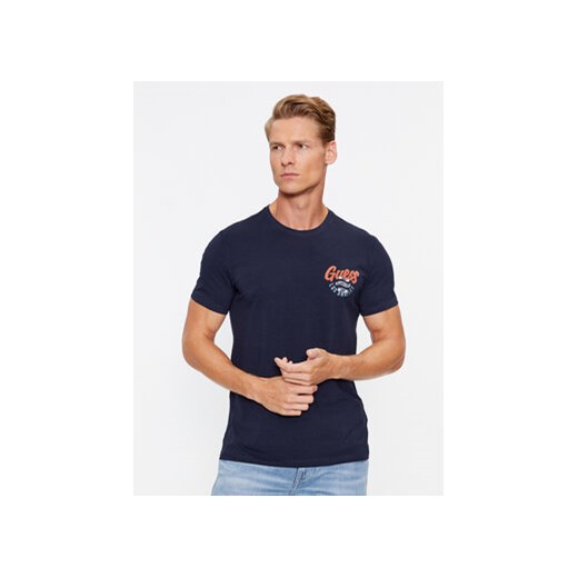 Guess T-Shirt M3BI29 J1314 Granatowy Regular Fit ze sklepu MODIVO w kategorii T-shirty męskie - zdjęcie 168600882