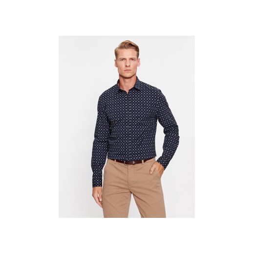 Guess Koszula M3BH55 W8BX1 Granatowy Slim Fit ze sklepu MODIVO w kategorii Koszule męskie - zdjęcie 168600924