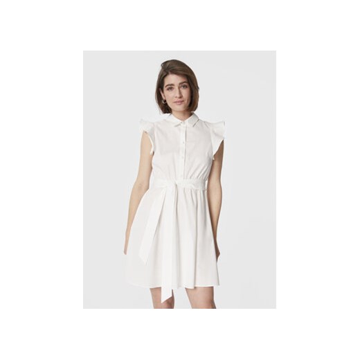 Fracomina Sukienka codzienna FR23SD1027W40001 Biały Regular Fit ze sklepu MODIVO w kategorii Sukienki - zdjęcie 168600991