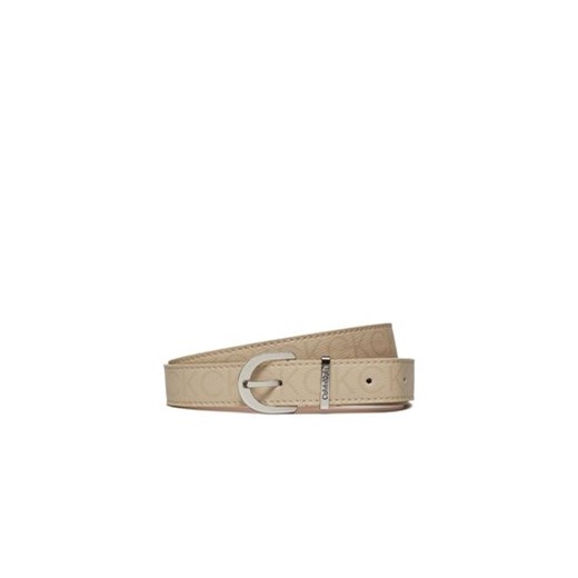 Calvin Klein Pasek Damski Round Buckle Belt 2.5 Epi Mono K60K611925 Szary ze sklepu MODIVO w kategorii Paski damskie - zdjęcie 168601444