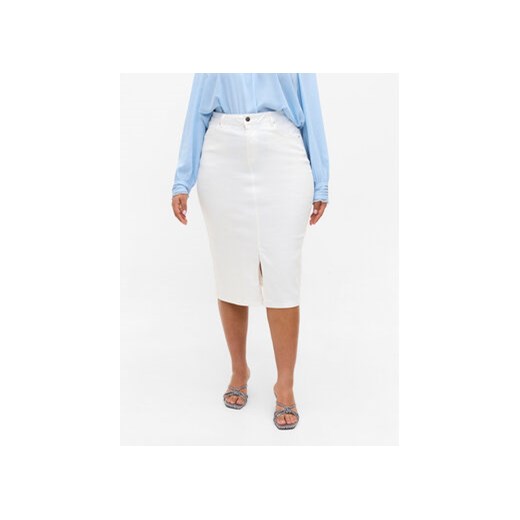 Zizzi Spódnica jeansowa J10771A Biały Regular Fit ze sklepu MODIVO w kategorii Spódnice - zdjęcie 168601784