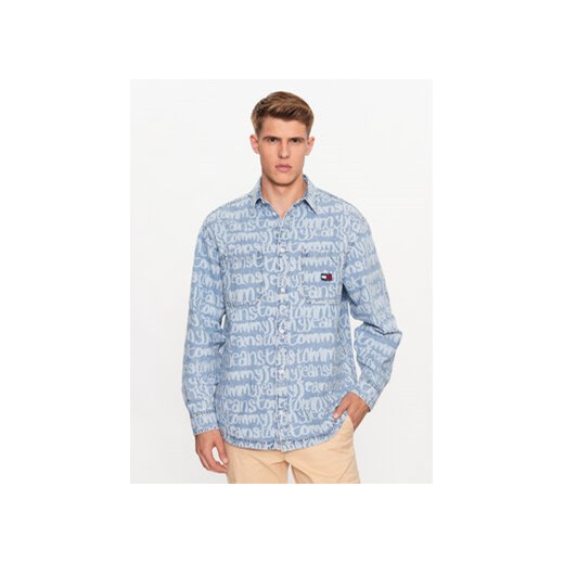 Tommy Jeans Koszula DM0DM16778 Niebieski Oversize ze sklepu MODIVO w kategorii Koszule męskie - zdjęcie 168602092