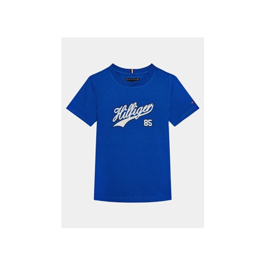 Tommy Hilfiger T-Shirt Hilfiger Script Tee S/S KB0KB08679 Niebieski Regular Fit ze sklepu MODIVO w kategorii T-shirty chłopięce - zdjęcie 168602184