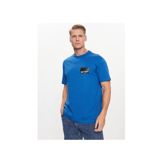 Karl Lagerfeld Jeans T-Shirt Logo 231D1706 Niebieski Regular Fit L wyprzedaż MODIVO