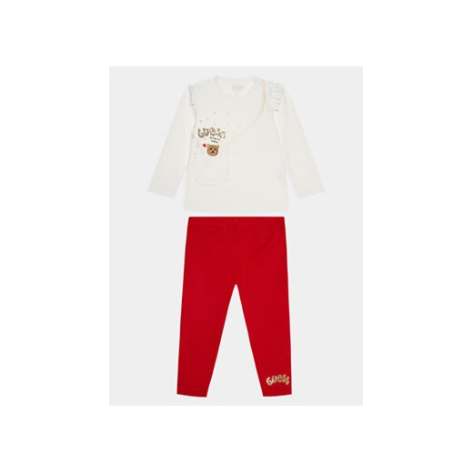 Guess Komplet bluzka i spodnie A3BG20 K83S0 Écru Regular Fit ze sklepu MODIVO w kategorii Legginsy niemowlęce - zdjęcie 168603533