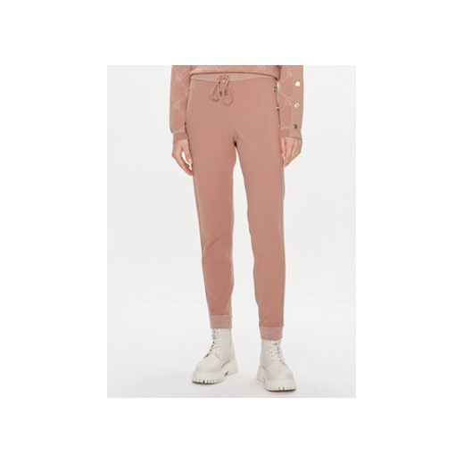 Liu Jo Sport Spodnie materiałowe TF3207 MA63L Różowy Slim Fit ze sklepu MODIVO w kategorii Spodnie damskie - zdjęcie 168603650