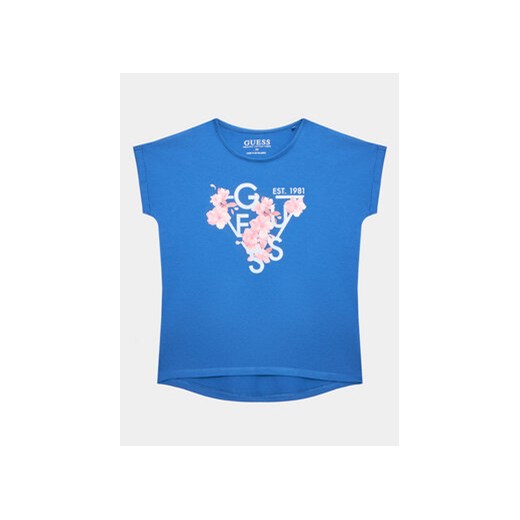 Guess T-Shirt J3GI21 K6YW1 Niebieski Regular Fit ze sklepu MODIVO w kategorii Bluzki dziewczęce - zdjęcie 168604210