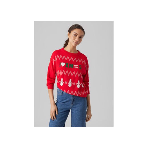 Vero Moda Sweter 10292667 Czerwony Regular Fit ze sklepu MODIVO w kategorii Swetry damskie - zdjęcie 168604771
