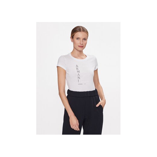 Armani Exchange T-Shirt 3DYT05 YJ3RZ 1000 Biały Slim Fit ze sklepu MODIVO w kategorii Bluzki damskie - zdjęcie 168604781