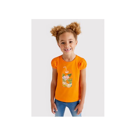 Mayoral T-Shirt 3047 Pomarańczowy Regular Fit ze sklepu MODIVO w kategorii Bluzki dziewczęce - zdjęcie 168604784