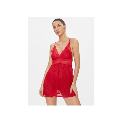 Hunkemöller Koszula nocna 173763 Czerwony Feminine Fit ze sklepu MODIVO w kategorii Koszule nocne - zdjęcie 168605160