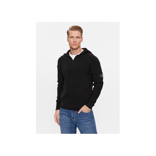Calvin Klein Jeans Bluza J30J323985 Czarny Regular Fit ze sklepu MODIVO w kategorii Bluzy męskie - zdjęcie 168605303