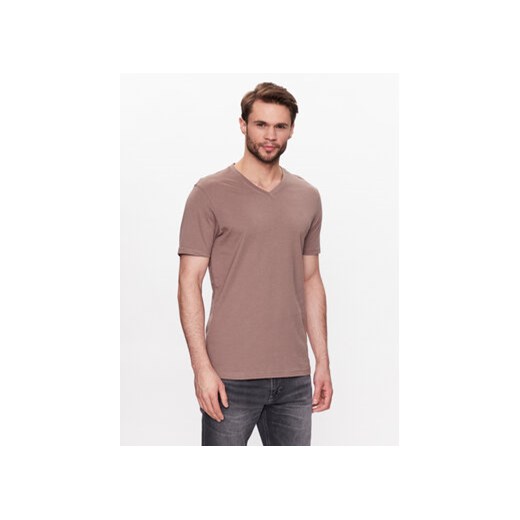 Volcano T-Shirt Slit M02370-S23 Brązowy Regular Fit ze sklepu MODIVO w kategorii T-shirty męskie - zdjęcie 168605870