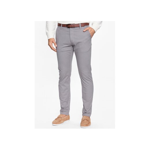 INDICODE Spodnie materiałowe Gower 65-159 Szary Regular Fit ze sklepu MODIVO w kategorii Spodnie męskie - zdjęcie 168606690