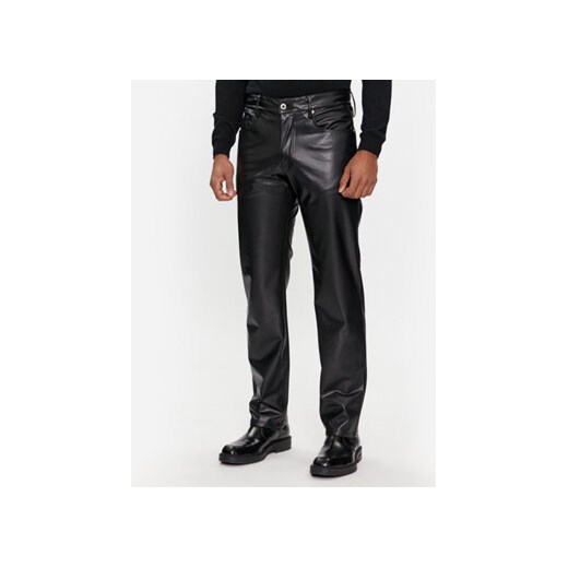 Karl Lagerfeld Jeans Spodnie skórzane 240D1003 Czarny Regular Fit ze sklepu MODIVO w kategorii Spodnie męskie - zdjęcie 168606800