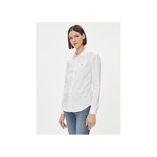 Gant Koszula Slim Stretch Oxford 4300141 Biały Slim Fit ze sklepu MODIVO w kategorii Koszule damskie - zdjęcie 168607130