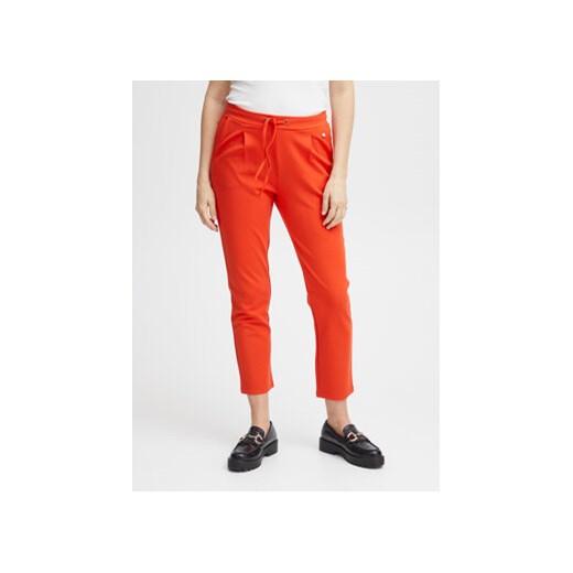 Fransa Spodnie materiałowe 20605622 Czerwony Regular Fit ze sklepu MODIVO w kategorii Spodnie damskie - zdjęcie 168607561