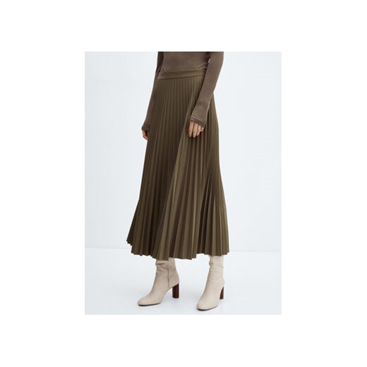Mango Spódnica plisowana Camila 67080460 Khaki Regular Fit ze sklepu MODIVO w kategorii Spódnice - zdjęcie 168607914