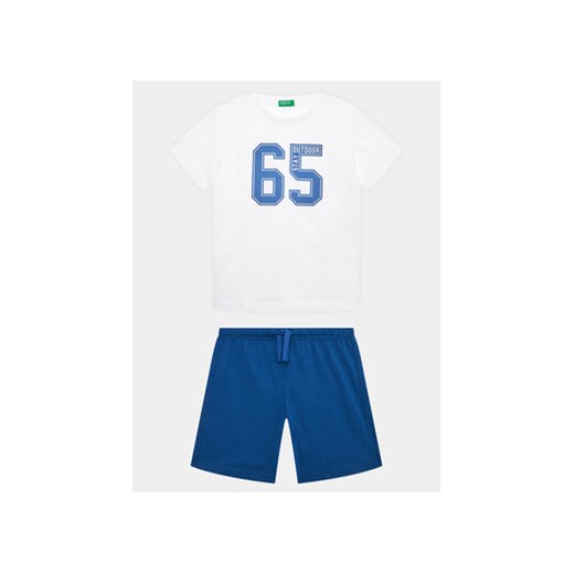 United Colors Of Benetton Komplet t-shirt i spodenki 3096CK006 Biały Regular Fit ze sklepu MODIVO w kategorii Komplety chłopięce - zdjęcie 168607943